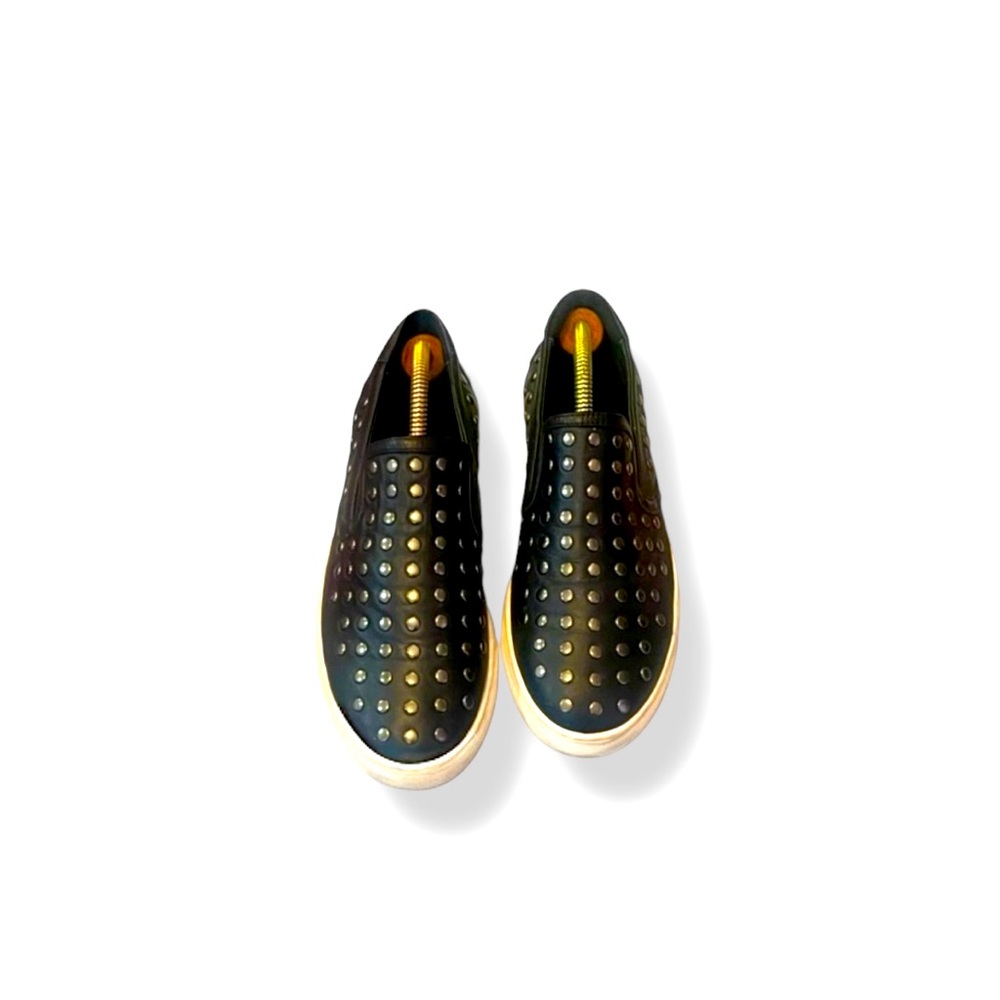 Yves Saint Laurent Black and Gold Studded Flats
